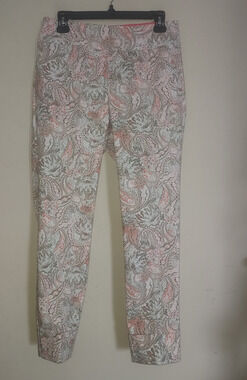 Swing Control Womens Ankle Pants sz 8 Pull On Golf Tummy Control Cuffed Paisley